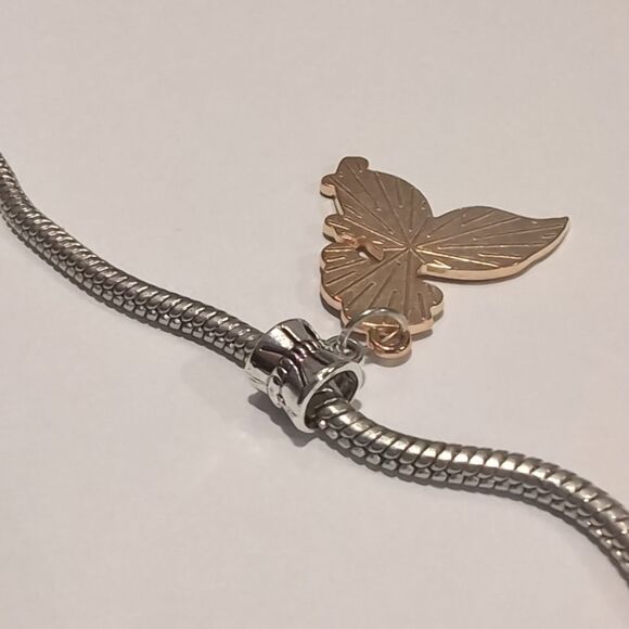 Silver Mermaid Tail with Bubbles Enamel Dangle Charm for Pandora Style Bracelet - Picture 4 of 4